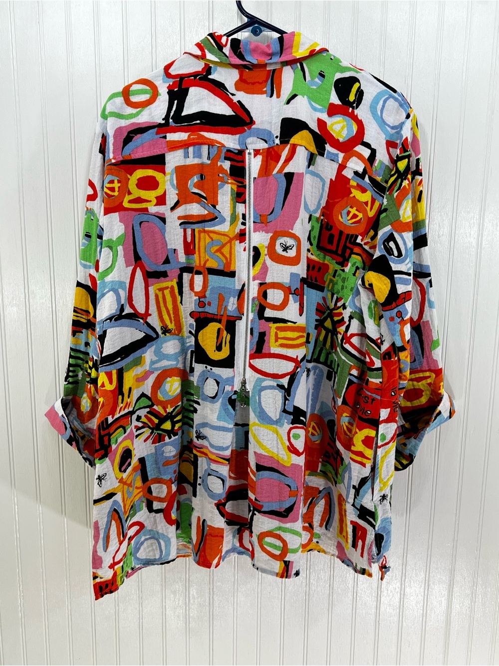 Ali Miles Multicolor Abstract Print Button-Up Swing Top Tunic XL - Picture 2 of 16